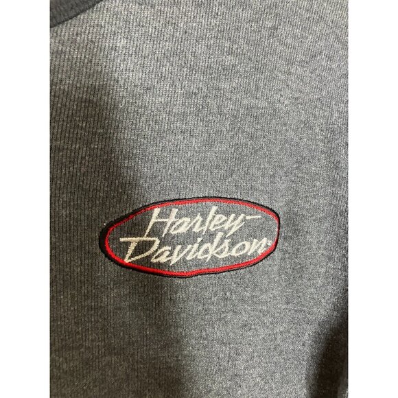 VTG Y2K Harley Davidson Women's 3/4 Sleeve Snap Button Shirt Lansing Michigan - Picture 3 of 8